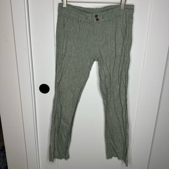 Patagonia Sage Green Hemp Straight Leg Pants Size 6 Short - Picture 1 of 4